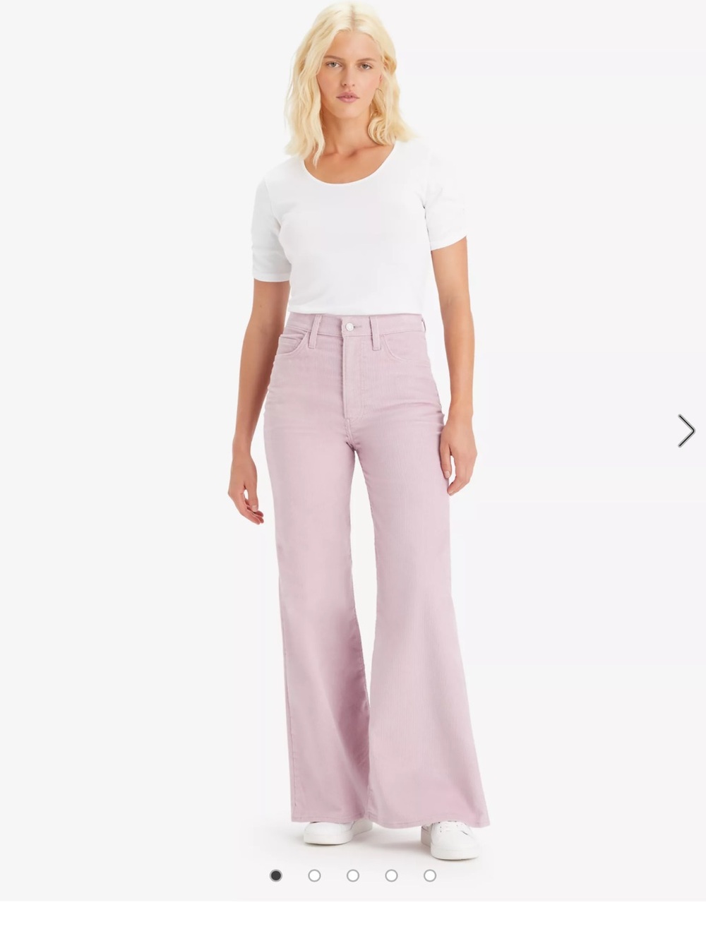 Levi's Lilac Purple Wide-Leg Corduroy Women's Jeans - Picture 5 of 6